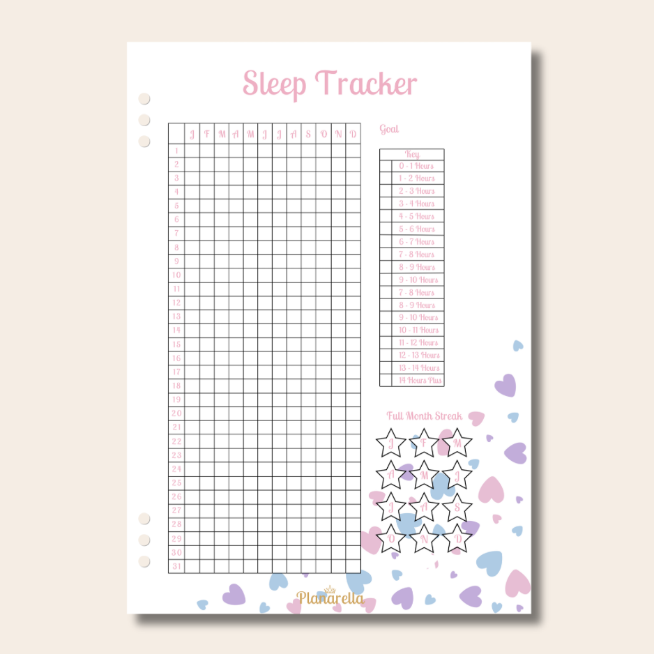 Sleep Tracker - Pastel Passion - Single Page
