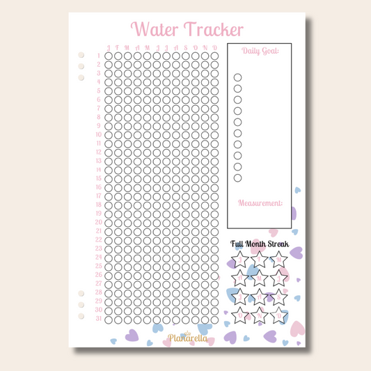 Water Tracker - Pastel Passion - Single Page Insert