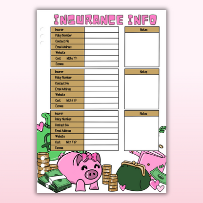 Money & Savings Set - 1 Year Bundle - 97 Page Inserts & 13 Dividers