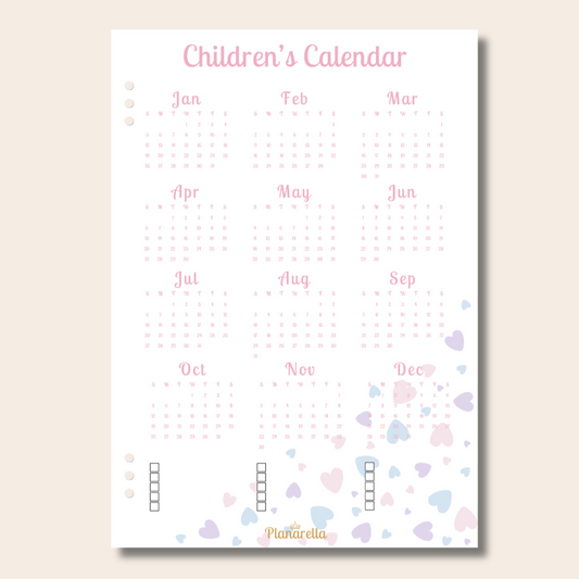 Children’s Calendar - Pastel Passion - Single Page Insert