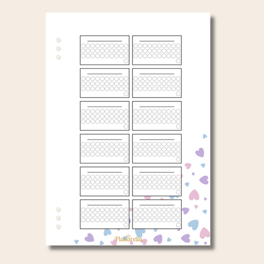 Blank Yearly Tracker - Pastel Passion - Single Page