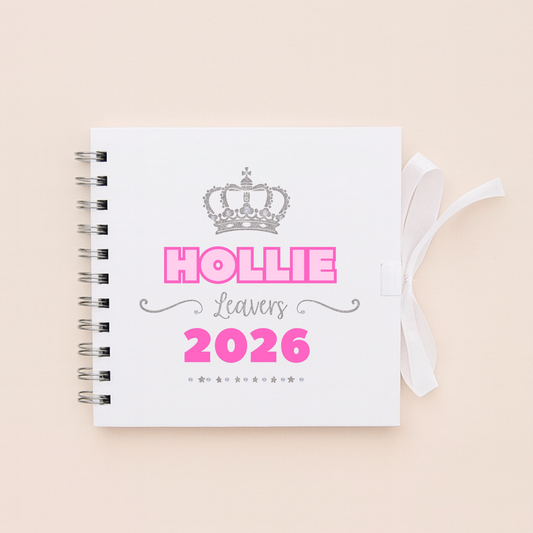 Personalised School Leavers Memory Scrap Book - Pretty Royal