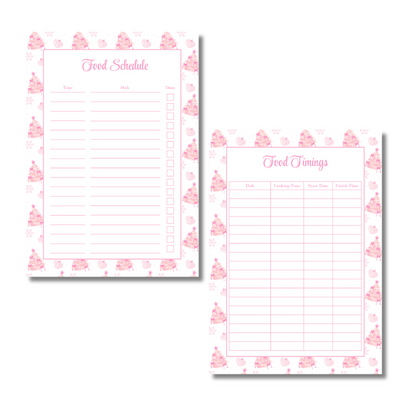 A4 Christmas Planner Refill Page Inserts - Pink Trees
