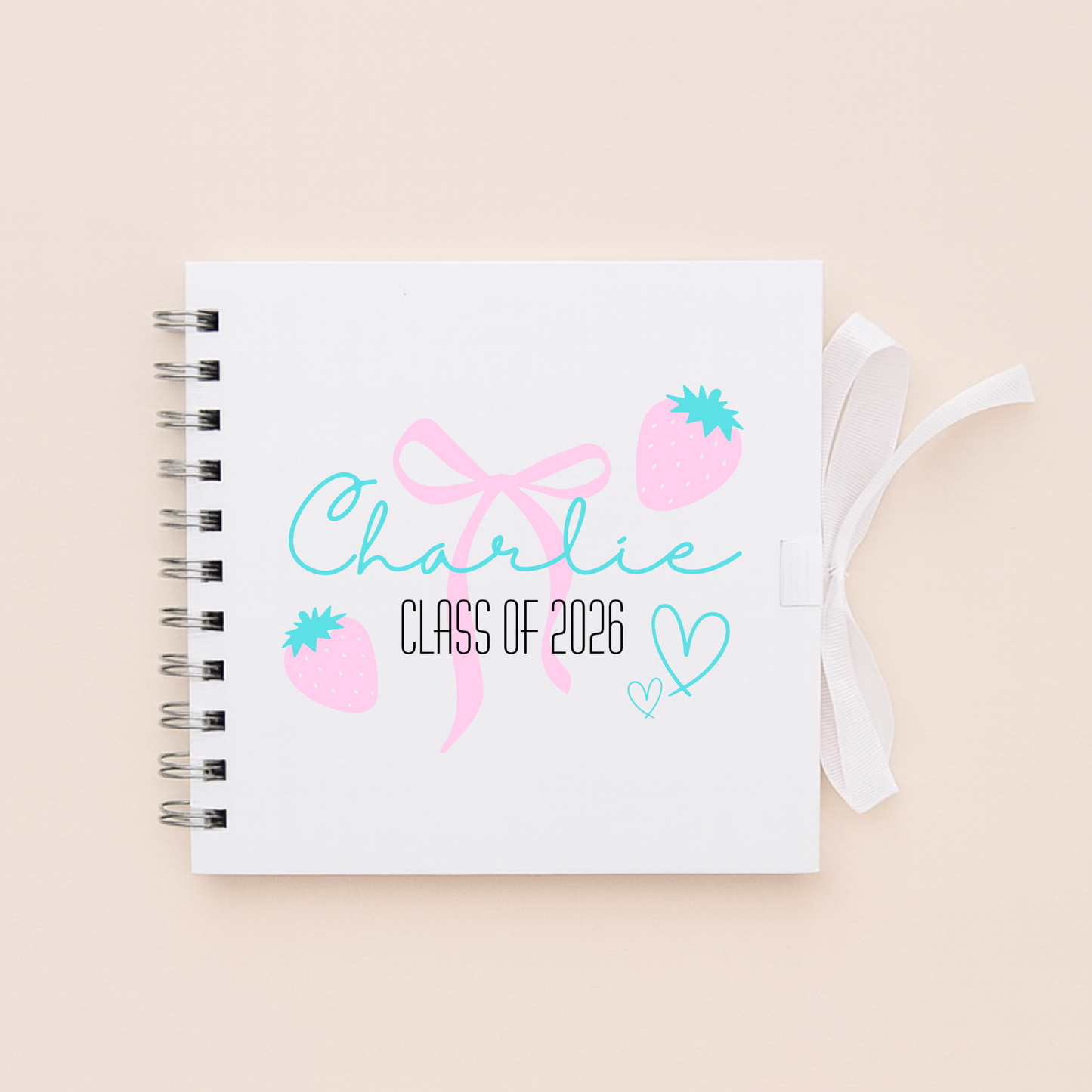 Personalised School Leavers Memory Scrap Book - Berry Cute