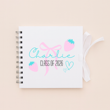 Personalised School Leavers Memory Scrap Book - Berry Cute