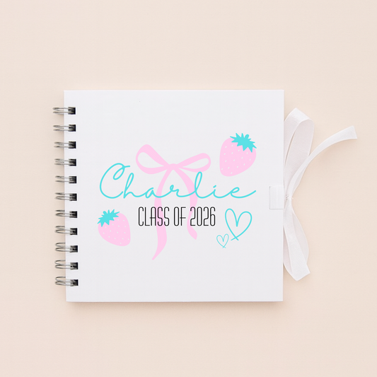 Personalised School Leavers Memory Scrap Book - Berry Cute
