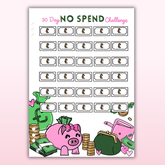 30 Day No Spend Challenge - Single Page