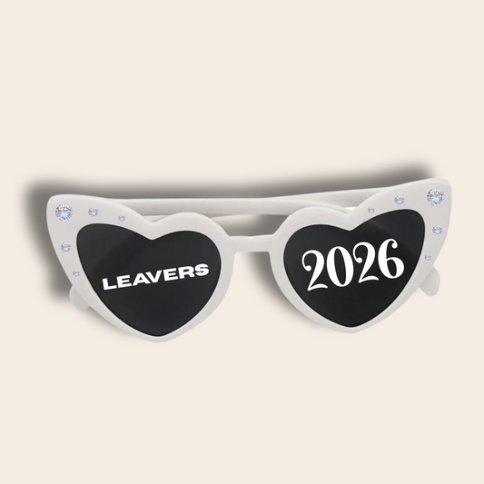 School Leavers Heart Shaped Sunglasses With Crystals