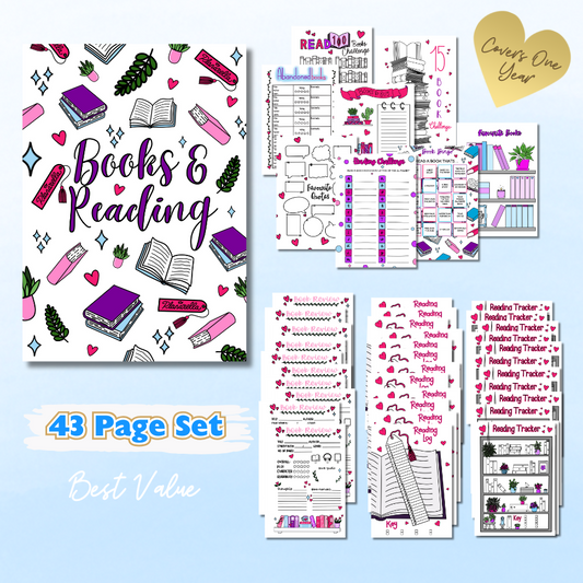 Books & Reading - Mega Refill Pack - 43 Page Bundle + 12 Bookmarks
