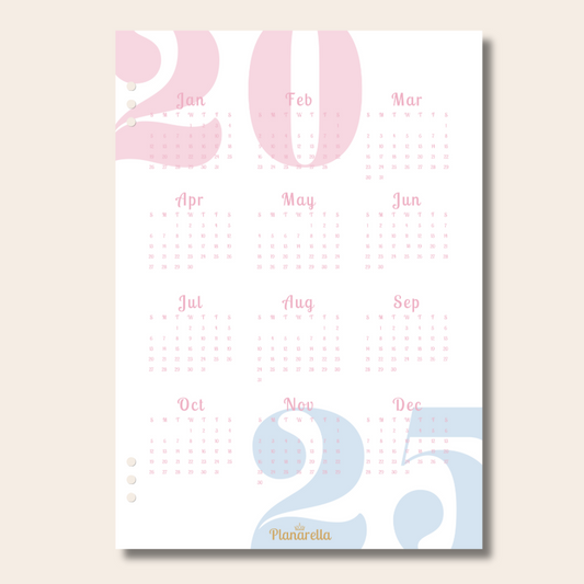 2025 Calendar - Pastel Passion - Single Page Insert
