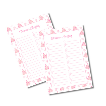 A4 Christmas Planner Refill Page Inserts - Pink Trees