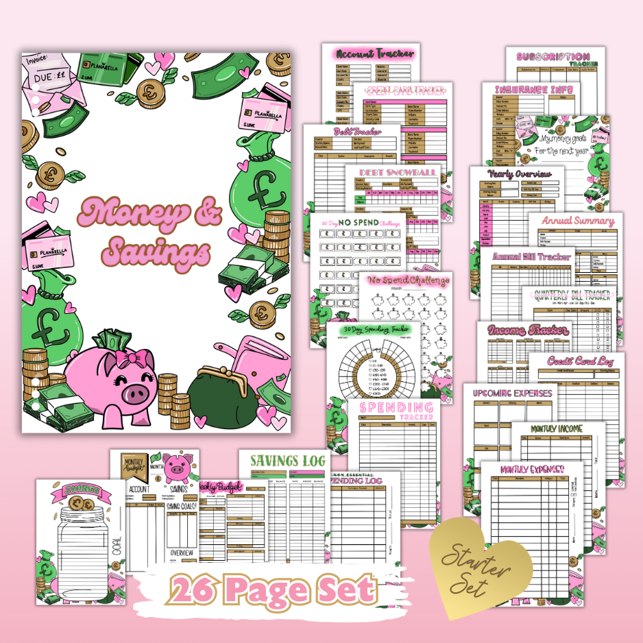 Money & Savings Set - 1 Month Bundle - 25 Page Inserts & Divider