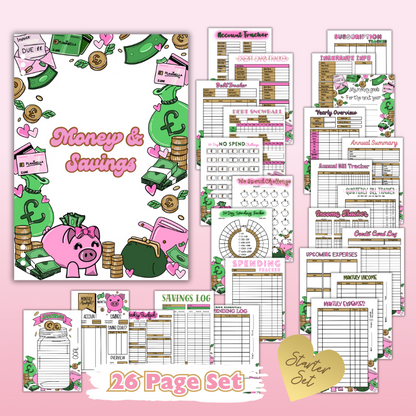 Money & Savings Set - 1 Month Bundle - 25 Page Inserts & Divider