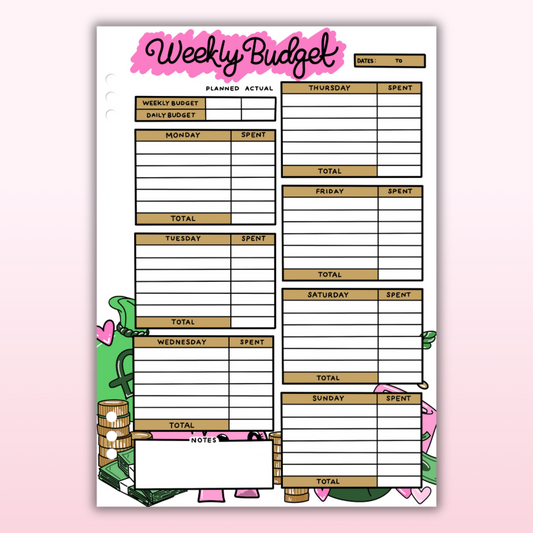 Weekly Budget - Single Page