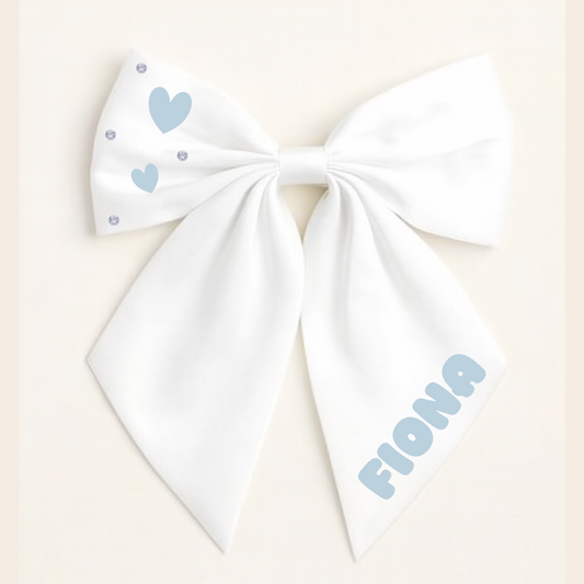 Personalised School Leavers Hair Bow Clip - Pretty Perfect