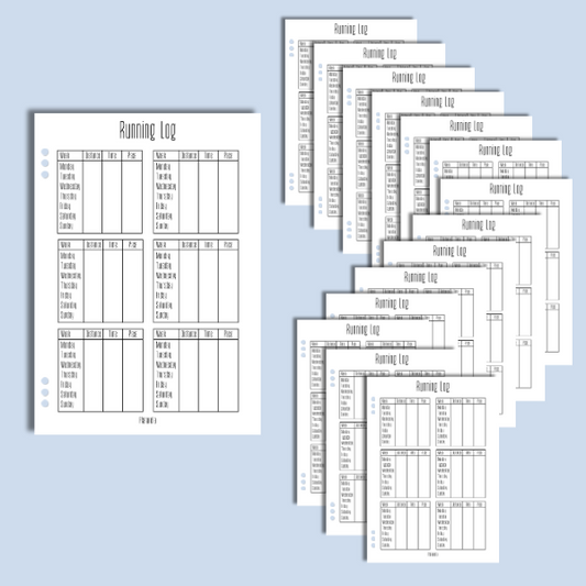 Running Log - Set of 20 Page Inserts