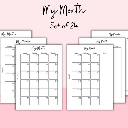 My Month - Set of 24 Pages