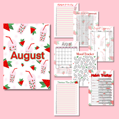 August Journal Page Set