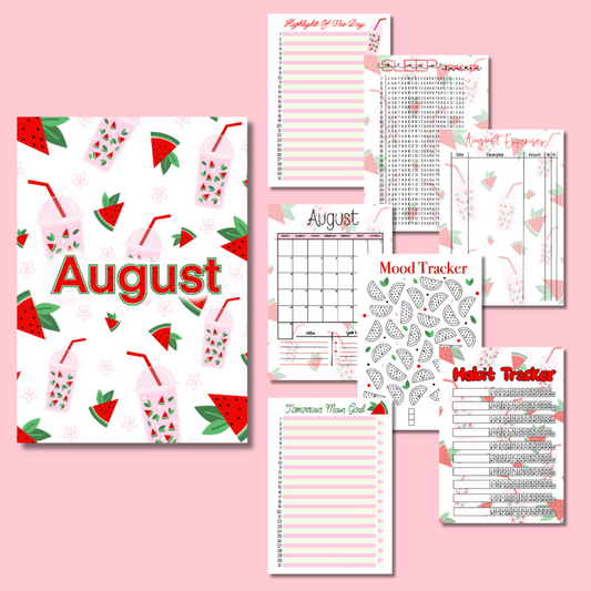 August Journal Page Set