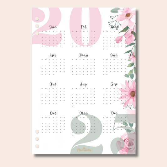 2025 Calendar - Garden Roses - Single Page Insert