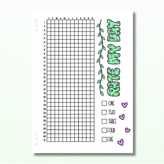 Yearly Rate My Day - Single Page