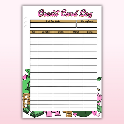 Money & Savings Set - 1 Month Bundle - 25 Page Inserts & Divider