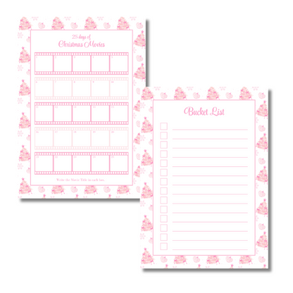 A4 Christmas Planner Refill Page Inserts - Pink Trees