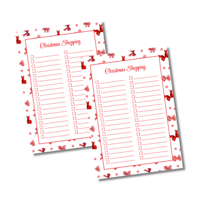A4 Christmas Planner Refill Page Inserts - Red Bows