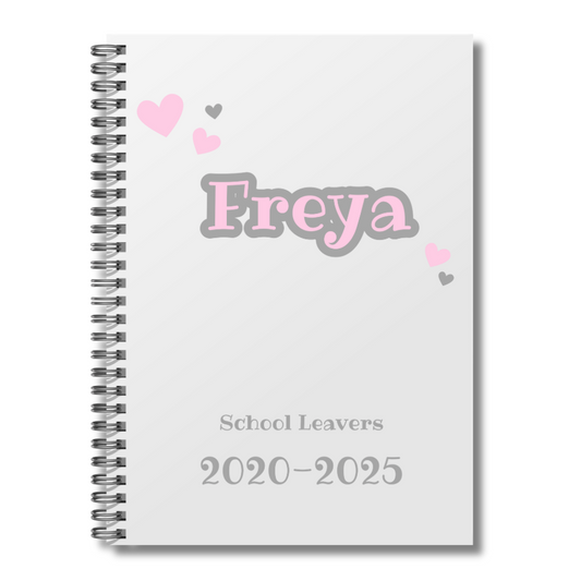 Personalised Love Heart School Leavers Memory Book