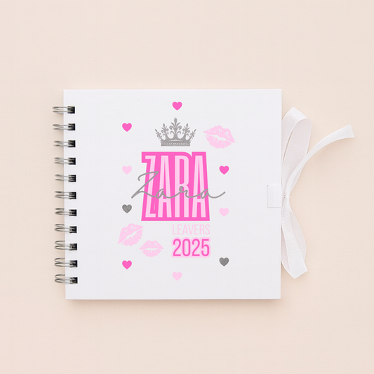 Personalised School Leavers Memory Scrap Book - Queen of Kisses
