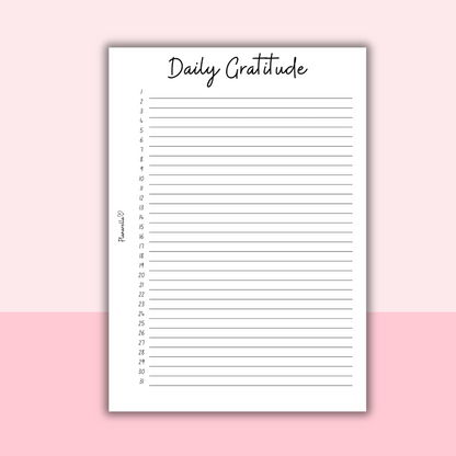 Daily Gratitude - Set of 12 Pages
