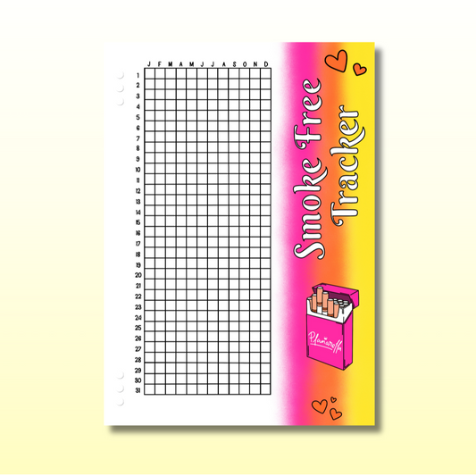 Yearly Smoke Free Tracker - Single Page
