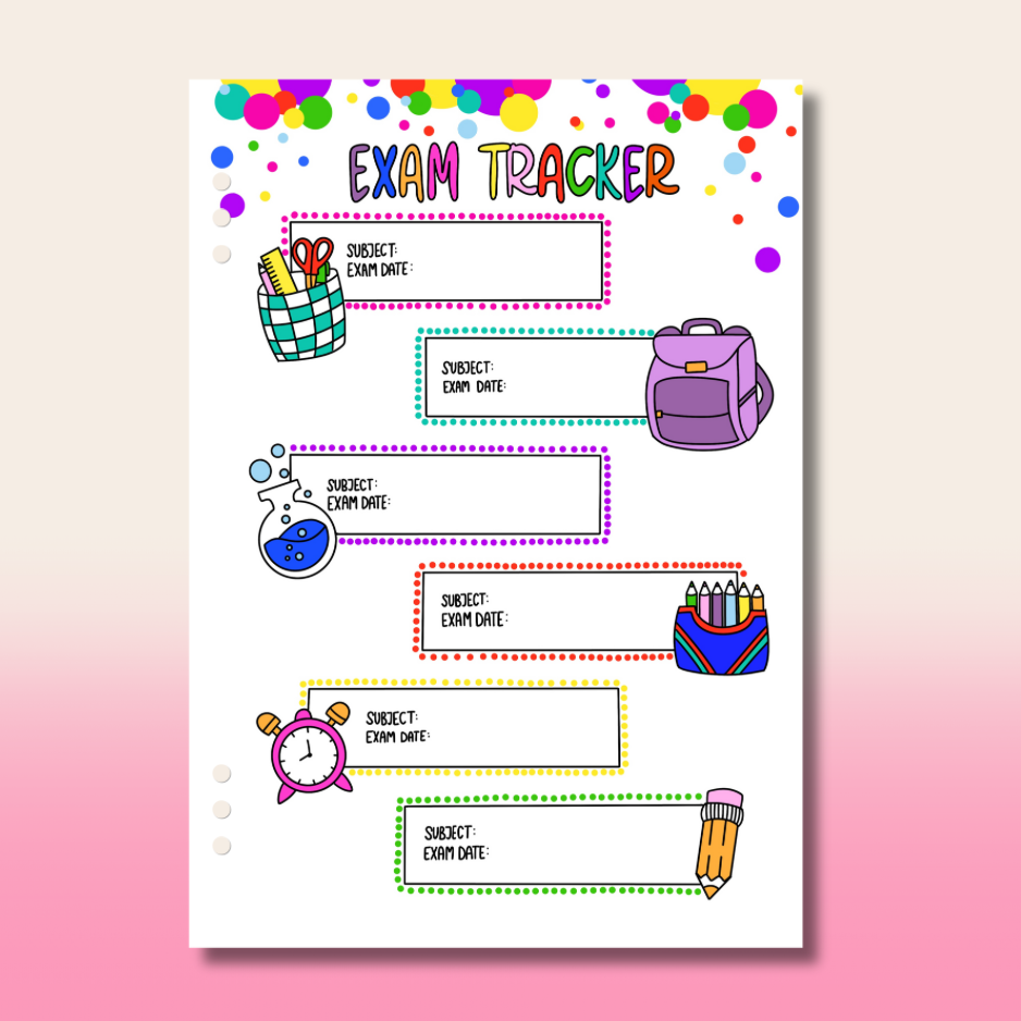 Exam Tracker - Single Page