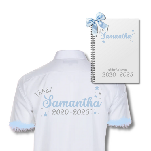 School Leavers Shirt & Memory Book Set - Glitter Princess Theme