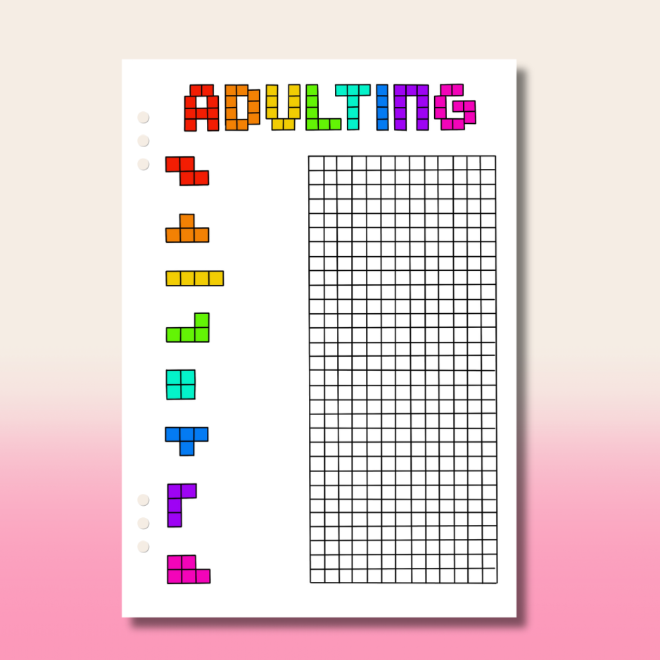 Adulting Tetris Chores - Single Page
