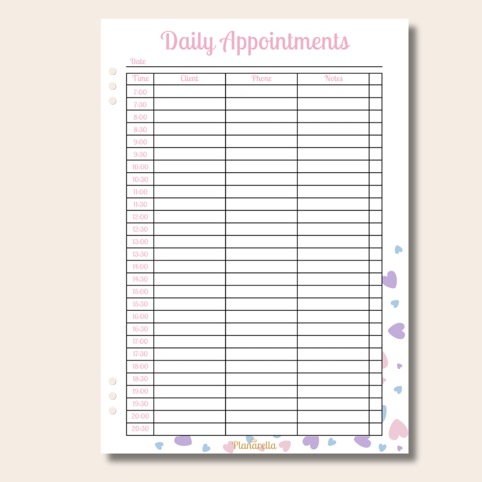 Daily Appointments - Pastel Passion - Page Inserts