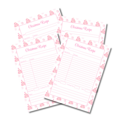 A4 Christmas Planner Refill Page Inserts - Pink Trees