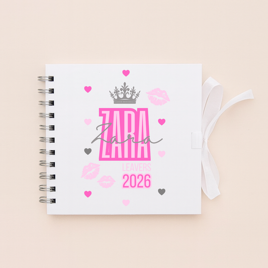 Personalised School Leavers Memory Scrap Book - Queen of Kisses