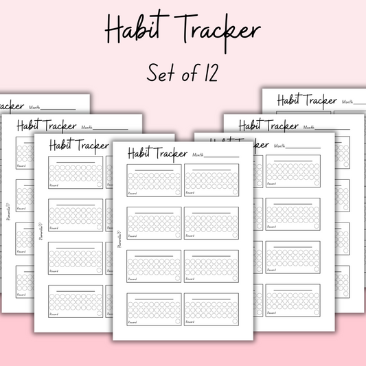 Habit Tracker - Set of 12 Pages