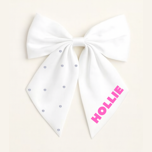 Personalised School Leavers Hair Bow Clip - Pretty Royal