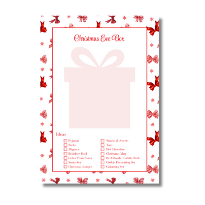 A4 Christmas Planner Refill Page Inserts - Red Bows