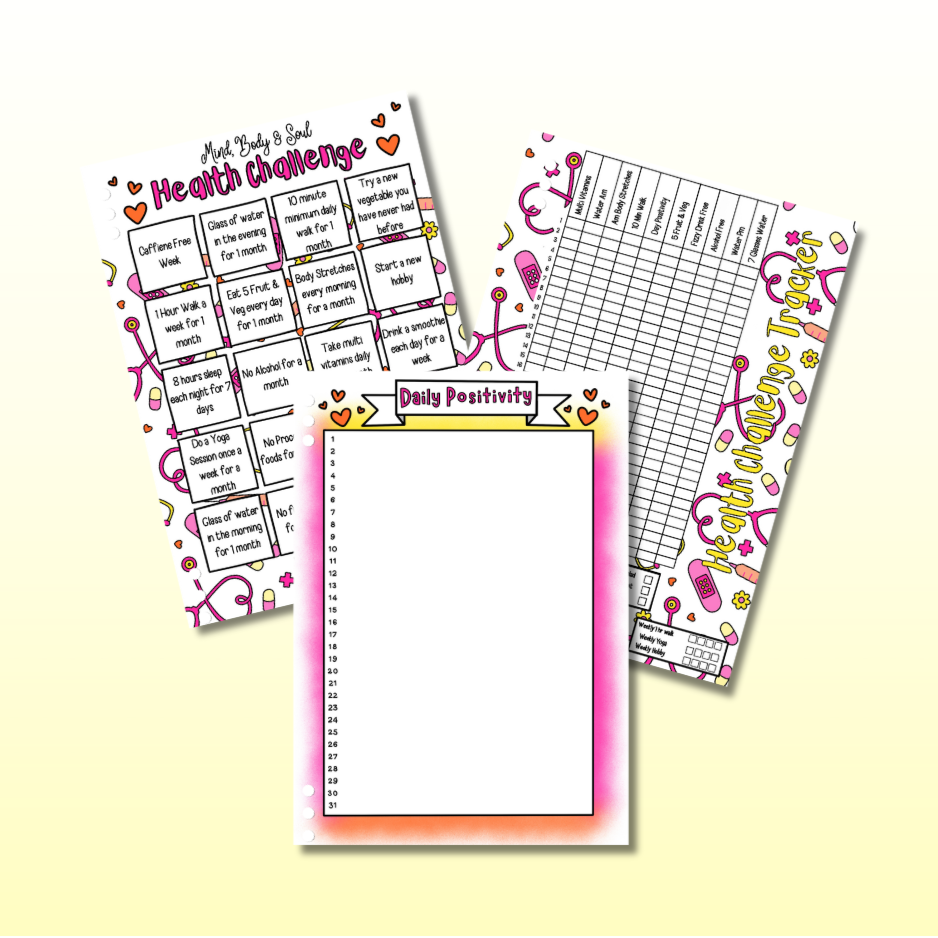 Health Challenge  - Triple Page Set