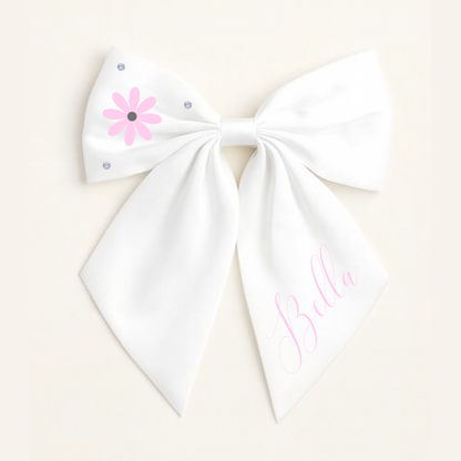 Personalised School Leavers Hair Bow Clip - Butterfly Bloom
