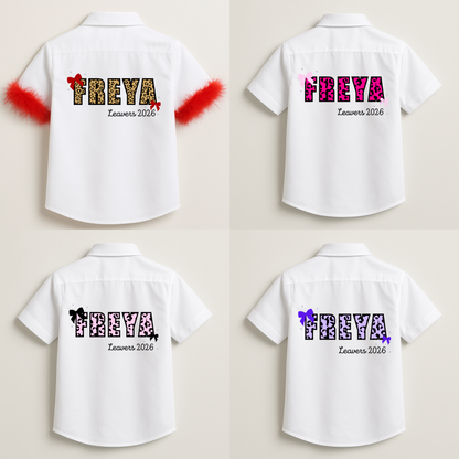 Personalised School Leavers Shirt - Cute Kitty